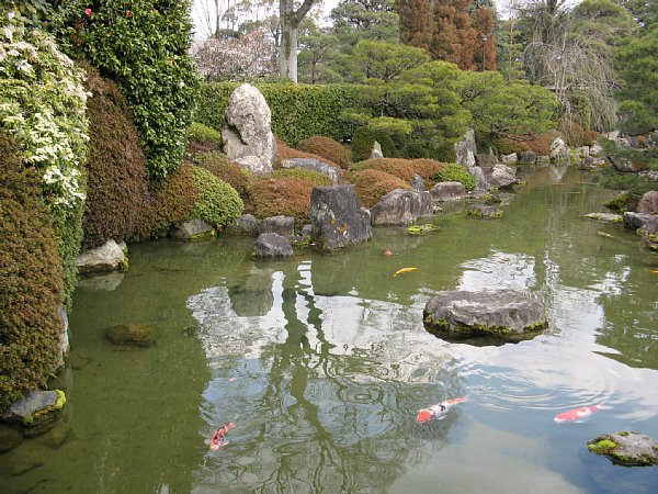 室町の庭の池